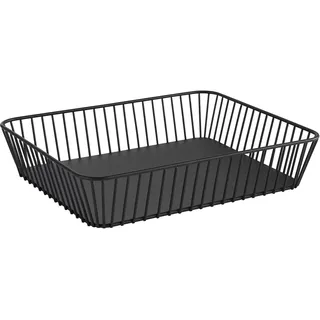 APS 30415 GN 1/2 Korb "URBAN", Metall, schwarz, mit Antirutsch-Füßchen, 32,5 x 26,5 cm, Höhe 7,5 cm