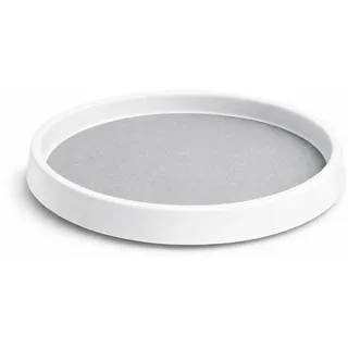 Drehteller Küche 25,5 cm, 360° drehbar, rutschfestes Gewürzregal für Schrank und Arbeitsplatte, Organizer für Gewürze, Öl und Saucen, weiß