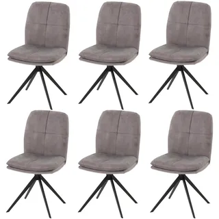 MCW Esszimmerstuhl M68 Textil grau 6er Set