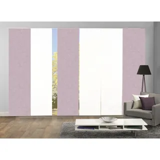 Schiebegardine HOME WOHNIDEEN "PIVE 6er SET" Gr. 1, rosa, B:60cm H:245cm, Polyester, Gardinen, Schiebegardine, Schiebevorhang Digidruck 6er Set PIVE