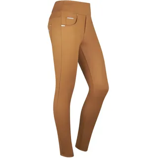 Leggings FREDDY "NOW SKINNY YOGA", Damen, Gr. L (40), N-Gr, braun (lion), Obermaterial: 72% Polyester, 15% Polyurethan, 13% Elasthan, leicht glänzend, unifarben, figurbetont, Hosen Leggings, mit Lifting & Shaping Effekt