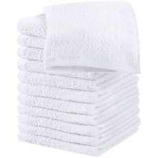 Utopia Towels Baumwoll-Waschlappen-Set – 100% ringgesponnene Baumwolle, hochwertige Flanell-Waschlappen, sehr saugfähig und weich, Fingerspitzen-Handtücher (12 Stück, weiß)