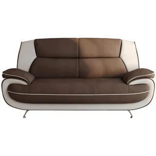 Kaiser Möbel Sofa 2-Sitzer, Stoff Kronos, Braun + Weiß, Palermo , Holz , 168x89x87 cm , Wohnzimmer, Sofas & Couches, Sofas, 2-Sitzer Sofas