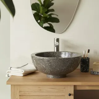 Bahya - Waschbecken aus Marmor grey ∅ 35 cm