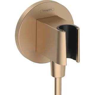 Hansgrohe Wandanschluss mit Duschkopfhalterung FixFit S, Brushed Bronze