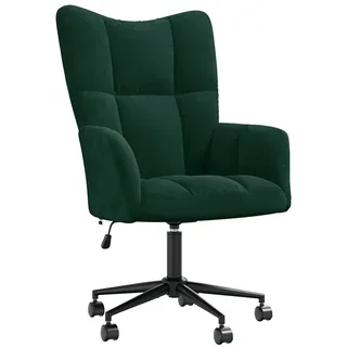 vidaXL Relaxsessel Dunkelgrün Samt 69 x 102 x 61,5 cm Grün mit Rollen