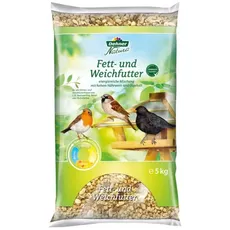 Dehner Natura Premium Wildvogelfutter, Fettfutter / Weichfutter, Ganzjahresfutter artgerecht / kraftspendend , hochwertiges Vogelfutter für Wildvögel, 5 kg