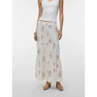 Vero Moda Maxirock "VMDICTHE HW MAXI SKIRT WVN GA" Baumwolle, snow weiß aop:wendy