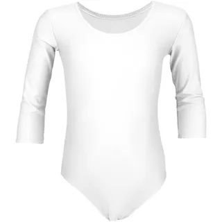 AQUARTI Turnanzug "Body Mädchen Ballett Trikot 3/4 Arm", weiß