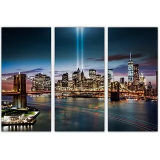 AREDE 3er Set Wandkunst Gemälde Bild Poster New Yorker Landschaft | 90 x 60 cm | Wandbilder Wanddekoration Home Office Wohnzimmer Schlafzimmer Dekoration | Fertig zum Aufhängen