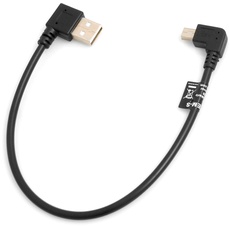 System-S Mini USB 90° Links gewinkelt Winkelstecker auf USB Typ A (Male) 90° rechtsgewinkelt Kabel Datenkabel Ladekabel 26 cm