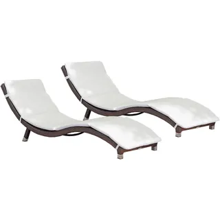Garden Pleasure Sonnenliege Gartenliegen-Set 185 x 59 x 62 cm Braun