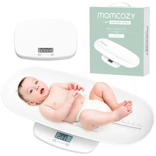 Momcozy Babywaage , Weiß , Kunststoff , 18x11.2x5.5 cm , gut lesbares LCD-Display, gewölbte Liegefläche, Abschaltautomatik , Pflegen, Babypflegeprodukte