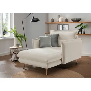 Home Affaire Loveseat Lazio Polyester 111 x 101 x 167 cm Weiß mit 2 Zierkissen