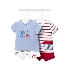 MAYORAL Baby Set T-Shirt und Shorts 4 teilig