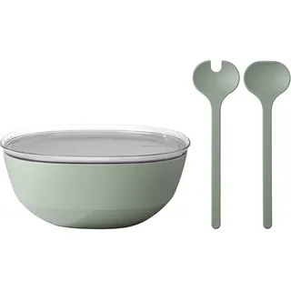 Mepal Silueta Servierschale mit Deckel & Salatbesteck Grün 2-tlg.