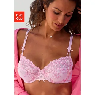 LASCANA Bügel-BH »Wanda« mit Zierschnürung und Stickerei Spitze, Dessous, rosa
