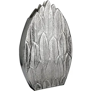 Gilde Blumenvase Vase aus Aluminium - Deko Wohnzimmer Geschenk für Frauen Geburtstag Muttertag - Farbe: Silber Höhe 28,5 cm
