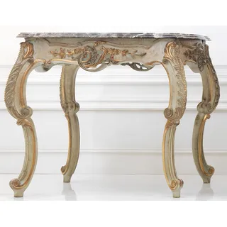 Couchtisch Tisch Beistelltisch Wohnzimmertisch Holz Royal Beistell Barock Rokoko - Weiß