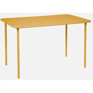 sweeek - Gartentisch aus Stahl für 4 Personen - Ocker - Ocker