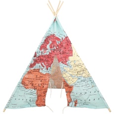 Bild Weltkarte Tipi Zelt Multi farben