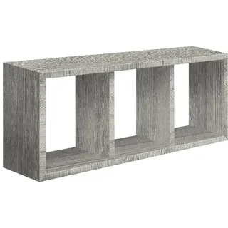 Homemania HOMSAN_025 Tristano Wandregal, Wanddekoration, Schlafzimmer, Büro-MDF, Eiche grau, 70 x 30 x 15,5 cm