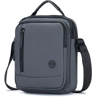SPAHER Umhängetasche Herren Klein, Multi-Pocket Schultertasche Klein Wasserdicht Nylon Sling Crossbody Bag Grau Herrentasche Mit Oberem Griff für Arbeit, Reise, Alltagsleben