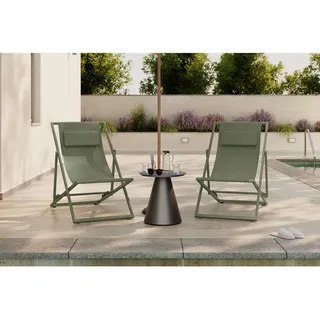 Ambia Garden Sonnenliege , Hellgrün , Metall, Textil , Füllung: Schaumstoff , 104x76x93 cm , Gartenmöbel, Gartenliegen, Sonnenliegen