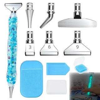 Diamond Painting Stifte Diy 5D Diamant Malerei Stift Kits und Werkzeuge Kunstharz-Diamant-Malstift für Erwachsene Und Kinder Kunst Handwerk Mit 6 Stücke Ersatz Stiftköpfe für Diamantmalerei
