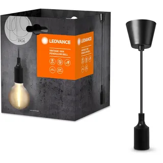 LEDVANCE Vintage 1906® Pendelleuchte BELL E27, schwarz, max. 15W LED, E27 Sockel, trichterförmiger Baldachin, Innenraum-Pendelleuchte, Kombination mit 1906 Vintage- oder smarten Lampen