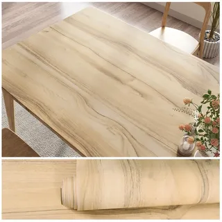 VEELIKE Klebefolie Holzoptik Helle Verwittertes Eichenholz Tapete Holzoptik Möbelfolie Holz Tapeten Schlafzimmer Holzfolie Selbstklebend Holztapete Deko Wohnzimmer Badezimmer Wasserfest 40cm×300cm