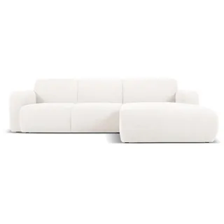 micadoni Ecksofa weiß Textil, 4-Sitzer, L-Form, 250x170 cm, Hergestellt in Europa, Oeko-Tex®, Wohnzimmer, Sofas , Couches, Wohnlandschaften, Ecksofas