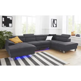 Cotta Wohnlandschaft »Komaris«, U-Form, B: 320 cm« mit Bettfunktion, Bettkasten & Licht,