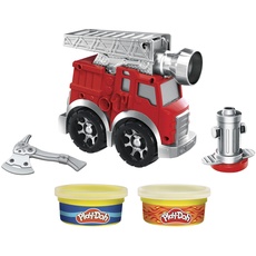 Play-Doh Wheels Kleine Feuerwehr, Spielset für Kinder ab 3 Jahren mit 2 Dosen, F0649, Multi