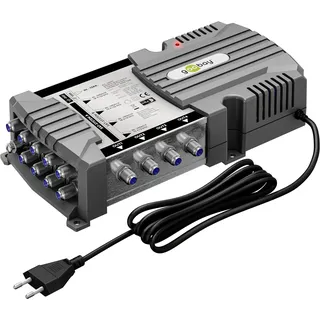 goobay 64879 Sat-Multischalter/Kompakt-Multischalter / 9 Eingänge / 4 Ausgänge / 4K, 8K UHD/DAB+ / für 4 Teilnehmer