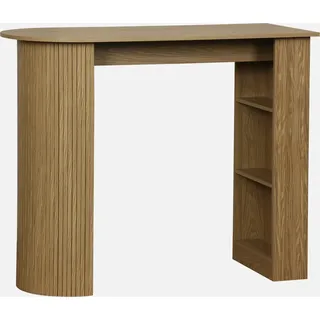 sweeek - Bar-Tisch, hoher Küchentisch aus Holzdekor mit Stauraum - Natur - Beige