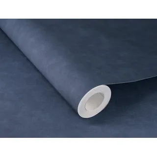Rasch Tapete 330106 - Einfarbige Vliestapete in Dunkelblau mit Leinenoptik, Textil-Struktur aus der Kollektion Paraiso
