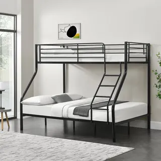 neu.haus Etagenbett Sortland 140 x 200 cm Metall schwarz