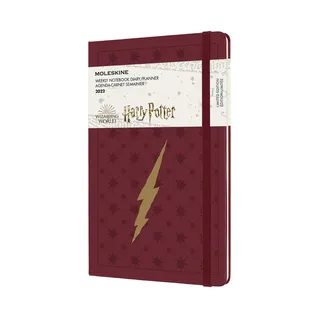 Moleskine Wochenplaner 2022, 12 Monate Wochenkalender, Harry Potter limitierte Sonderausgabe, Thema Blitz, fester Einband, Format Groβ 13 x 21 cm, 144 Seiten