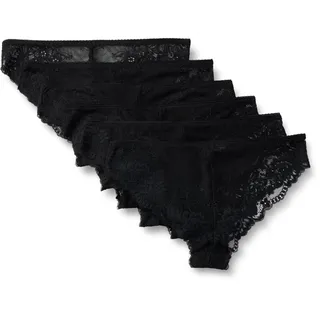 Amazon Essentials Damen Stretch-Höschen mit Galonspitze in den Ausführungen Bikini, Hipster, Tanga und High Waist, 6er Pack