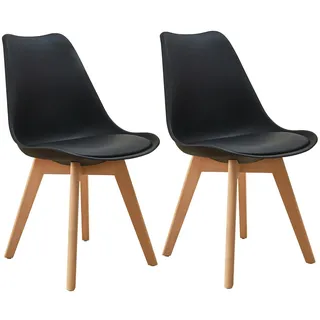 Svita Esszimmerstuhl Mats Kunstleder schwarz 2er Set