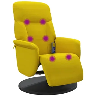 vidaXL Massagesessel mit Fußteil Gelb Samt vidaXL
