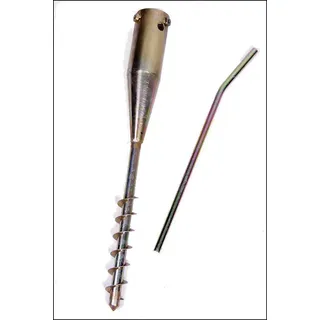 Metall Bodenhülse zum Eindrehen - 57 x 7 cm - Sonnenschirmhalter Schirmhalter Bodendübel Hülse