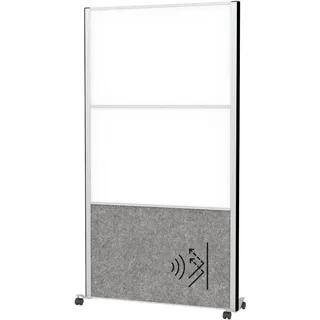 MAUL Akustik Stellwand MAULconnecto mobil silber Whiteboard dunkelgrau