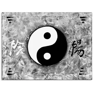 ARTland Leinwandbild Ying Yang sw" Zeichen 1 Stk. tlg. auf Holzrahmen gespannt, farbe bild(er): schwarz