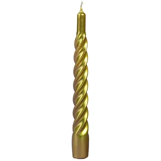 Cereria Di Giorgio TORTIGLIONE Stabkerze 2,2 x 21 cm 6 St. Gold