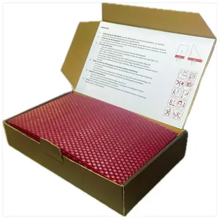 Ubswax Bienenwachsplatten Kerzen Set – 10 farbige Wachsplatten 20x12 cm mit Docht – Kerzen selber machen DIY – Bastelset aus Bienenwachs für kreative Projekte (Dunkelrot)