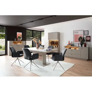 MCA Furniture Esszimmerstuhl GREYTON Polyester grau 2er Set