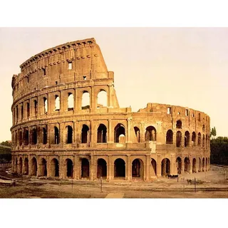 Wee Blue Coo Vintage Exterior Coliseum Rome Italy Landmark Travel Art Print Poster Wall Decor Kunstdruck Poster Wand-Dekor-12X16 Zoll