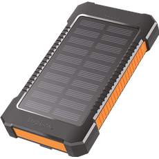 LogiLink Solar-Powerbank (8000 mAh, 10 W, 29.60 Wh), Powerbank, Orange, Schwarz